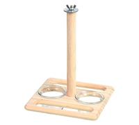 Giwnhvx Gobelets d'alimentation en Bois pour Oiseaux, pour Cage Suspendue, Mangeoire à Perroquets, Bol d'eau avec Perchoir pour Calopsittes, Facile à Installer pour Oiseaux
