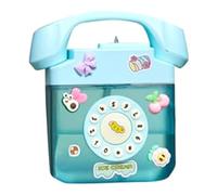 Giwnhvx Gourde Creatives en forme de téléphone rétro avec bandoulière réglable, gourdes avec autocollant 3D (bleu)