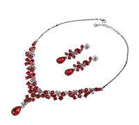 Giwnhvx Goutte d'eau Cristal Collier Boucles d'oreilles Accessoires de Mariage pour Femmes de la Mode Strass de MariéE Ensemble Ca567-B