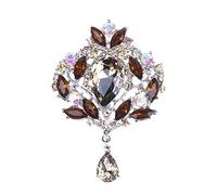 Giwnhvx Gouttes d'eau Strass Cristal Broches pour Les Femmes de Mariage Broches Broches - Argent, Jaune