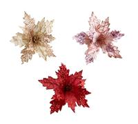 Giwnhvx Grandes fleurs de Noël artificielles pour décorer des décorations de sapin de Noël, décorations de sapin de Noël, B