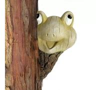 Giwnhvx Grenouille Silencieuse Peeker Jardin Arbre Sculptures Extérieur Arbre Face Jardin Arbre Hugger Statue Intérieur Extérieur Cour Facile à Utiliser B