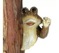 Giwnhvx Grenouille silencieuse Peeker Tree Garden Tree Sculptures Outdoor Tree Face Garden Tree Hugger Statue Extérieur pour Intérieur Durable Facile à installer Facile à utiliser D