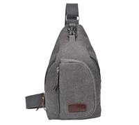 Giwnhvx Gris, chaud, décontracté, unisexe, sac de poitrine en toile, multi-fonctions, plein air, randonnée, sport, grand sac à bandoulière, sac à dos, portefeuille