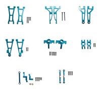 Giwnhvx Groupe de Direction Bras Oscillant pour Pièces et Accessoires de Voiture Télécommandée H16 16207 16208 16209 16210, Kit de Mise à Niveau en Métal, Bleu.
