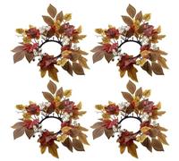Giwnhvx Guirlande de bougies, guirlande de bougies avec feuilles d'érable de Thanksgiving et baies, pièce maîtresse pour la fête de la récolte d'automne A