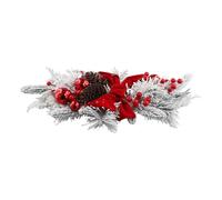 Giwnhvx Guirlande de Noël pour escaliers, portes, cheminées, décoration de Noël pour intérieur et extérieur, 60 x 30 cm, rouge