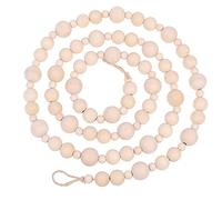Giwnhvx Guirlande de Perles en Bois Ferme DéCor à Pays Rustique Vacances Naturelles Arbre de NoëL Guirlande Boho DéCorations 7,3 Pi