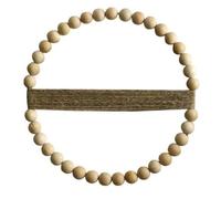 Giwnhvx Guirlande de perles rondes en bois - Décoration de maison de ferme - Style bohème - Décoration murale ou porte d'entrée - Grandes perles en bois