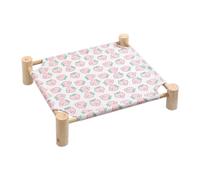 Giwnhvx Hamac pour chat et chien en bois - Lit surélevé et rafraîchissant - Amovible - Portable - Intérieur et extérieur - Convient pour un