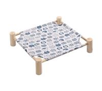 Giwnhvx Hamac pour chat et chien en bois - Lit surélevé et rafraîchissant - Amovible - Portable - Intérieur et extérieur - Convient pour animal domestique