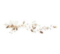 Giwnhvx Handmade Or Vintage Femmes De Cheveux Longue Perle Fleur Feuilles Cheveux Peignes Clips De Mariage De Cheveux Ornements De Concentrations