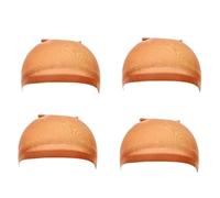 Giwnhvx HD Bonnet de Perruque Bonnet de Bas Transparent Bonnet de Perruque Bonnet en Nylon Fin Multifonctionnel Couvre-Têtes Pratiques Facile à Installer Facile à Utiliser, Marron 4 Pièces