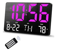 Giwnhvx Horloge Numérique, Horloge Murale Numérique avec Télécommande, Horloge LED Grand Écran avec Date, Semaine, Température pour