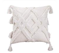 Giwnhvx Housse de coussin avec pompons 45 x 45 cm, housse de coussin avec broderie, décoration pour la maison, salon, canapé, taie d'oreiller pour coussins, décoration