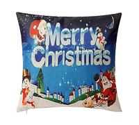Giwnhvx Housse de coussin de Noël Place Santa Décoration de la Maison Housses de coussin de Noël pour canapé siège voiture cadeau 45 x 45 cm