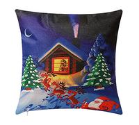 Giwnhvx Housse de coussin de Noël place Santa Décorations pour la maison, coussin de Noël, housses de coussins, pour canapé, cadeau 45 x 45 cm