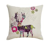 Giwnhvx Housse de coussin de Noël place Santa Décorations pour la maison, housses spéciales pour coussins pour canapé, voiture, cadeau 45 x 45 cm