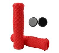 Giwnhvx Housse de guidon de vélo en gel de silice antidérapante pour guidon de vélo de montagne et vélo de route pliable Rouge