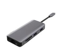 Giwnhvx Hub 9 en 1 de type C RJ-45 VGA - Ports compatibles USB C Dongle 2 USB 2.0 et 1 USB C PD 100 W Ports audio AUX 3,5 mm