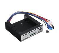 Giwnhvx Hub D'Extension de Panneau de 5,25 Pouces avec 3 Ports USB3.0, 2 Ports USB2.0, Lecteur de Carte 5 en 1, Prise en Charge du Panneau de Sauvegarde à Une Touche