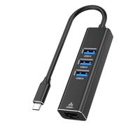 Giwnhvx Hub réseau Gigabit sans pilote Type-C vers 3.0HUB pour téléphone portable, tablette, ordinateur portable vers réseau filaire RJ45