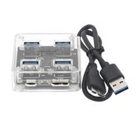 Giwnhvx Hub USB 3.0 À 4 Ports D'extension unité avec Interface D'alimentation, Transmission Haute vitesse de 5 Gbit/s avec Données de 50 cm