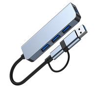 Giwnhvx Hub USB 3.0 à 4 ports - Haute vitesse - Type C - Répartiteur 5 Gbit/s - Pour PC - Accessoires informatiques - Multiport - 4 ports USB 3.0 2.0