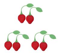 Giwnhvx Infuseur à thé en silicone de 6 pièces, filtre pour le passage du thé, infuseur à thé, cuillère, variété de fraises