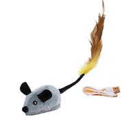 Giwnhvx Interactif Chat Jouet Souris en Mouvement Chat Télécommande Chat Souris Électronique en Mouvement Jouet Chat Auto Cadeau Gris