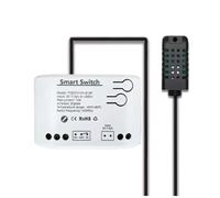 Giwnhvx Interrupteur Intelligent Tuya Zigbee 1 Gang avec Capteur de Température et D'Humidité, Application Tuya Smart Life, Relais à Contact Sec Passif DC 7-32 V