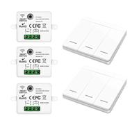 Giwnhvx Interrupteur mural intelligent sans fil 433 MHz avec bouton poussoir auto-alimenté