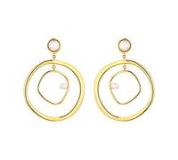 Giwnhvx Irregular Double Couche Or Couleur Boucle Boucles D'Oreilles Goutte Goutte Pour Les Femmes Dames Rue Style Déclaration Boucle D'Oreille