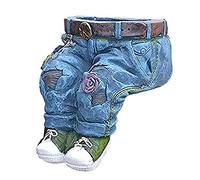 Giwnhvx Jean VêTements Pantalon Fleur de RéSine Pots Jeans JardinièRe DéCoration de Jardin Jeans Forme RéSine Bricolage, B