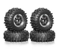 Giwnhvx Jeu de Pneus de Roue Beadlock en Métal de 4 Pièces 51 mm 1,0 Pouces pour 1/18 1/24 RC Crawler Car TRX4M SCX24 AX24 FCX24 Pièces de Mise à niveau Noir