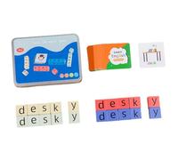 Giwnhvx Jeu d'Orthographe 'Alphabet pour Enfants Bataille de Cartes en Anglais pour Enfants Blocs de Construction Rotatifs Accessoires