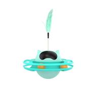 Giwnhvx Jouet Interactif pour Chat, Robuste, Soulage L'Ennui, Boules de Commande, Rotation à 360 Degrés, Plateau Tournant pour Chaton, Fournitures pour Animaux de Compagnie C Environ 17 X 10 cm