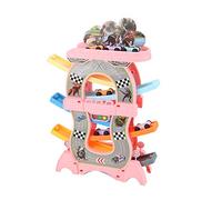 Giwnhvx Jouets pour Enfants Slot Car Set Slot Track Jouets Slide Board Track avec 6 Mini Cars Magic Racing Cars Rose