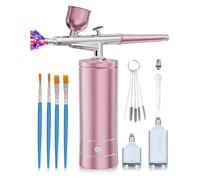 Giwnhvx Kit aérographe avec compresseur, pistolet pulvérisateur à ongles portable, ensemble aérographe sans fil rechargeable, machine aérographe portable B