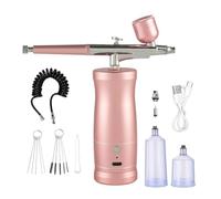 Giwnhvx Kit Aérographe Compresseur Aérographe Ensemble pour Nail Art Barbier Maquillage Peinture Rose