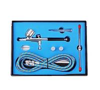 Giwnhvx Kit aérographe double action argent 0,2 mm Air 0,5 mm pointes fluides aiguilles pour peinture ongles gâteau tatouage