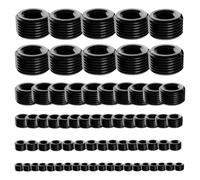 Giwnhvx Kit assortiment d'accessoires pour bouchons de tuyaux en acier au carbone noir de 70 pièces, 5 tailles 1/8 pouce 1/4 pouce 3/8 pouce 1/2 pouce 3/4 pouce NPT