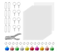 Giwnhvx Kit de 111 feuilles en plastique thermorétractables avec 20 papiers d'art vierges givrés et 90 accessoires de bijoux pour porte-clés