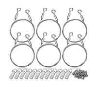 Giwnhvx Kit de 6 fils de suspension pour photos avec anneaux en D - Supporte 22,7 kg - Fil de suspension pour miroir, lampe