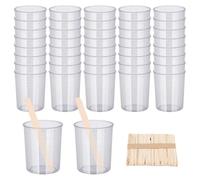 Giwnhvx Kit de 90 tasses à mélanger en époxy, 40 tasses graduées transparentes avec 50 bâtons mélangeurs en bois de 100 ml