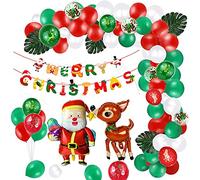 Giwnhvx Kit de guirlande de ballons de Noël en latex rouge et vert, idéal pour les décorations de fête de Noël