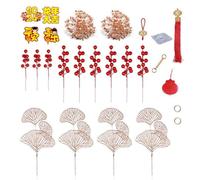 Giwnhvx Kit de matériaux de couronne chinoise lunaire heureuse pour le Nouvel An - Lumières d'ambiance colorées - Pièces suspendues - Facile à installer et à utiliser