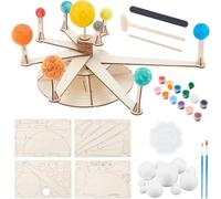 Giwnhvx Kit de modélisme de système solaire en mousse comprenant 11 boules de polystyrène en 6 tailles, 12 couleurs de peinture, pinceau