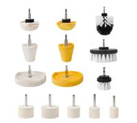 Giwnhvx Kit de polissage de roue en aluminium pour perceuse de roue de voiture moto collecteur de jante polissage pour bois 14 pièces