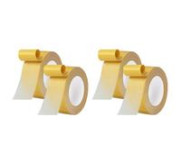 Giwnhvx Kit de ruban adhésif double face double face 4 pièces avec adhésif fin à haute adhérence, ruban adhésif double face universel transparent ensemble de ruban en tissu 4 cmx20 m